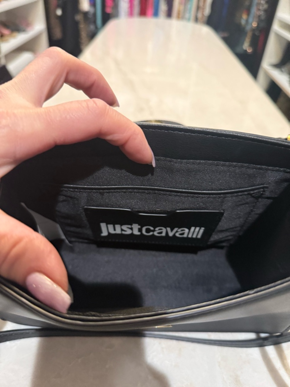 Just Cavalli gorgeous tiger logo crossbody top handle bag New - Picture 6 of 8